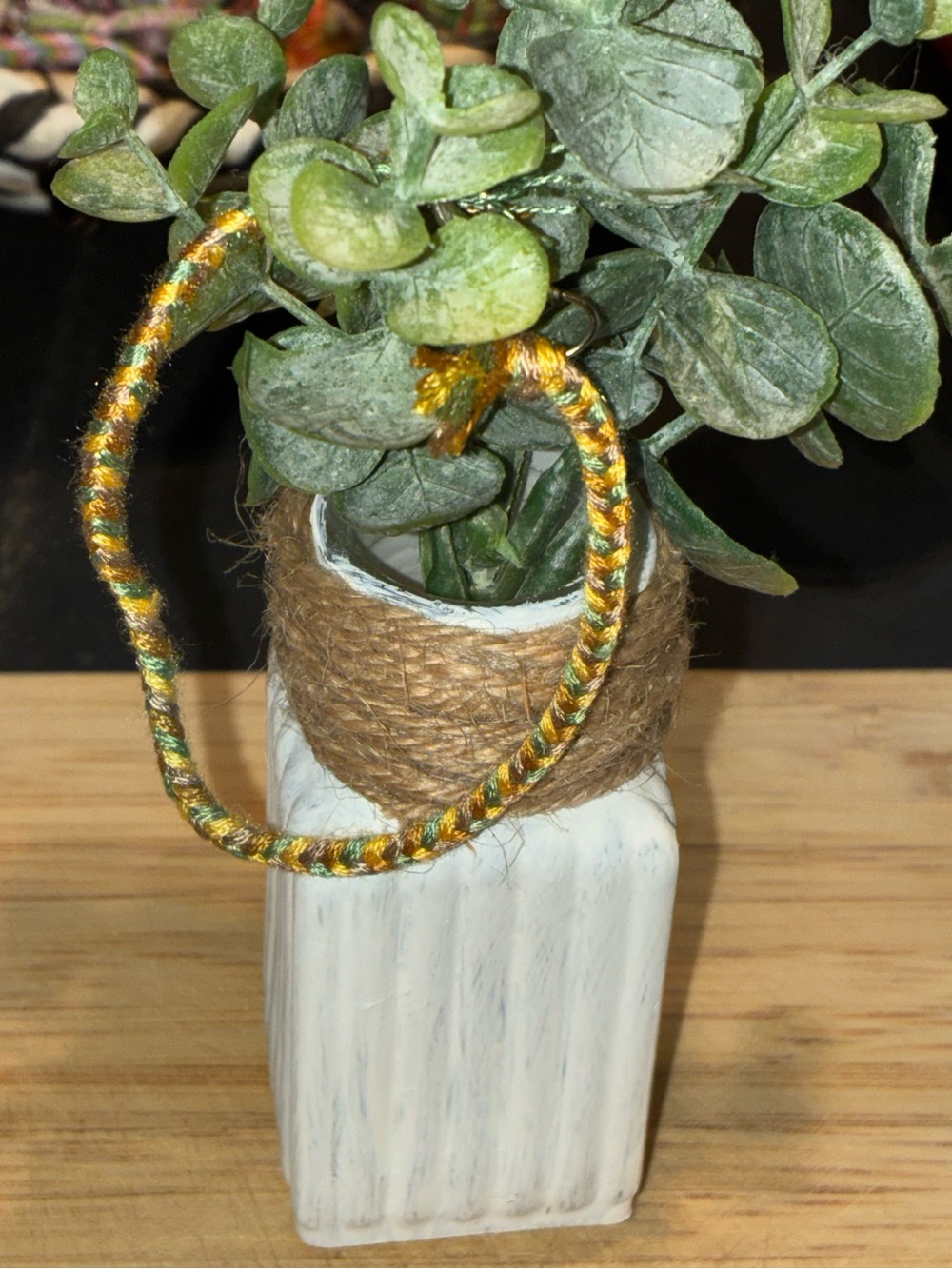 Green and Gold Braided bracelet